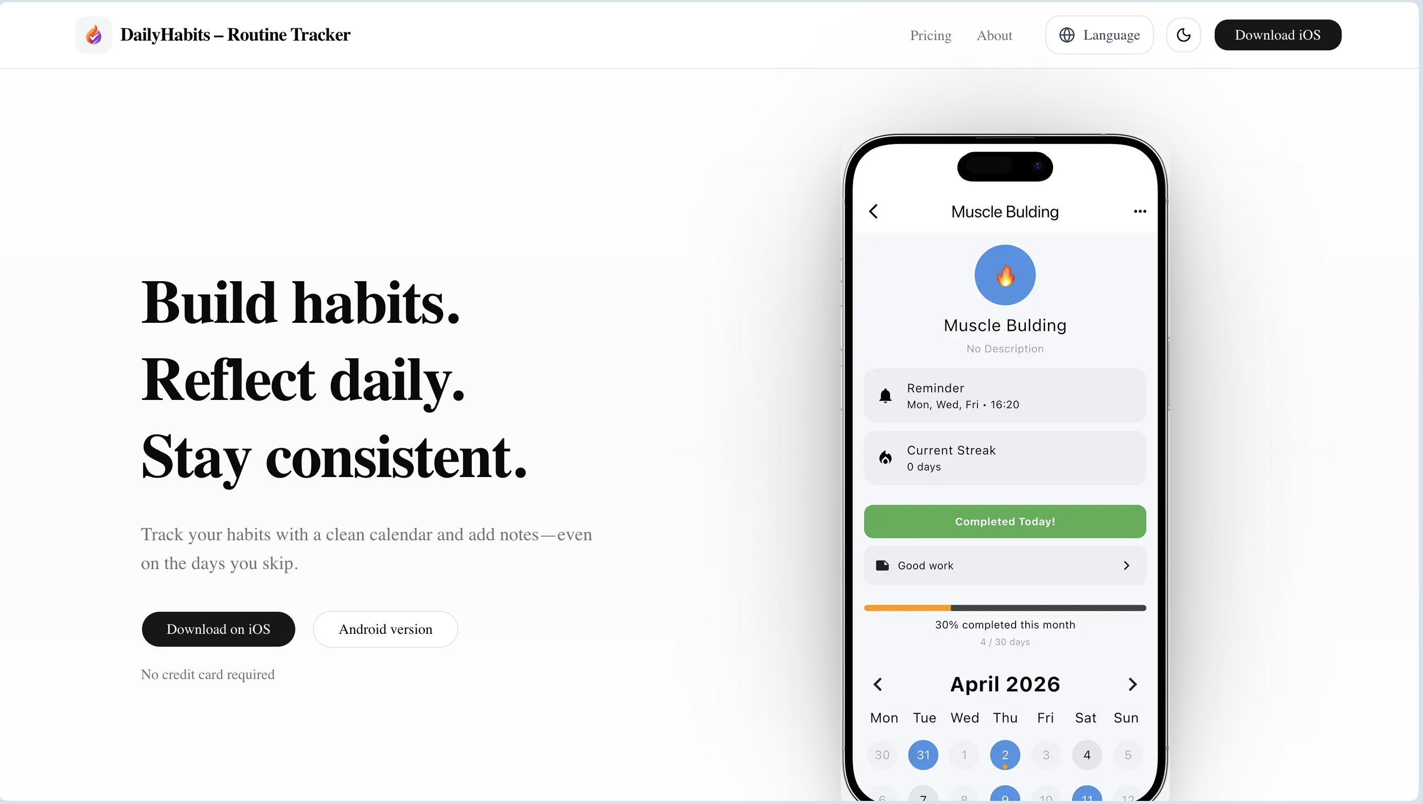 Daily Habits Routine Tracker
